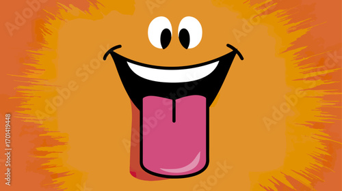 Cartoon face with tongue out