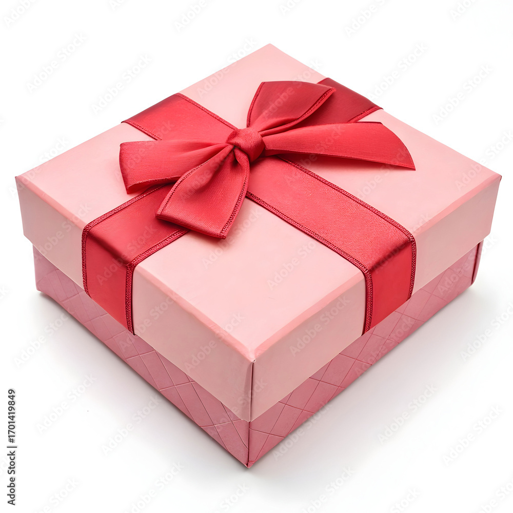Obraz premium pink gift box with bow