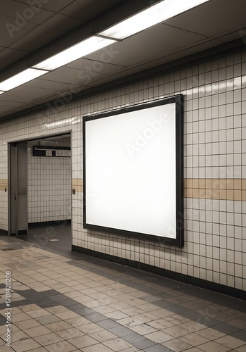 Blank Subway Station Advertisement Poster Mockup