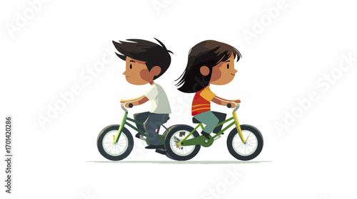 Children riding bikes outdoors