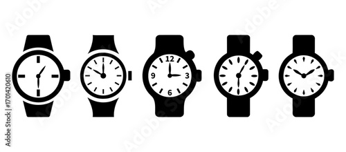 Collection of wristwatch icons set