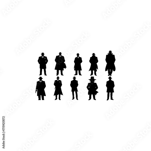 Silhouetted characters representing the roaring twenties gangsters 
