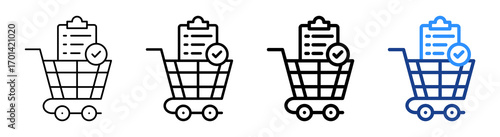 Order Completed Icon Different Style Outline Collection Set