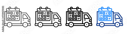 Shipping Schedule Icon Different Style Outline Collection Set