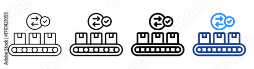 Package Sorting Icon Different Style Outline Collection Set