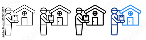 Home Delivery Icon Different Style Outline Collection Set