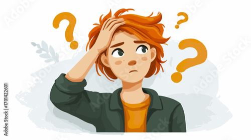 Confused girl illustration