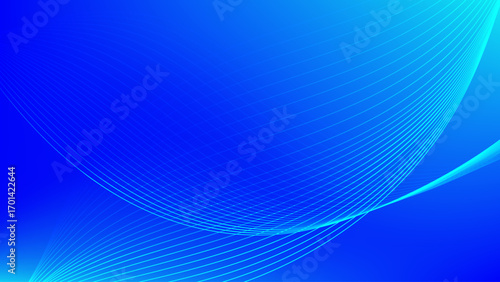 Blue gradient mesh abstract background with blended wavy lines nice for wallpaper or banner