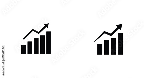 chart progress showing upward trends in two separate graphs