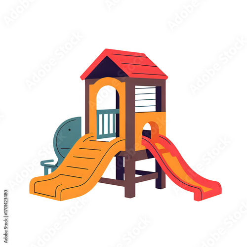 little boy playing on the playground