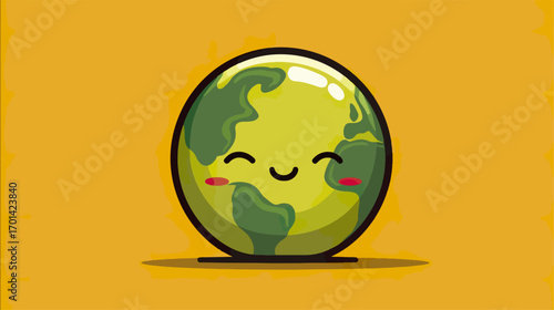 Cute cartoon earth globe