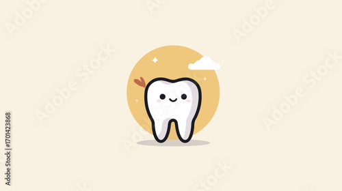 Cute cartoon tooth illustration