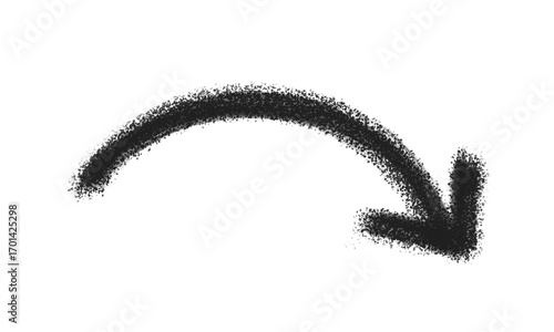 Black Curved Down Arrow PNG