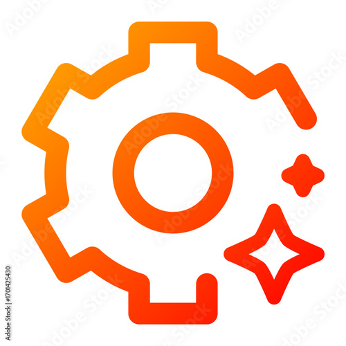 Settings icon. gear, configuration, tools, options, adjustment, control, preferences, system, interface. Vector Icon Illustration