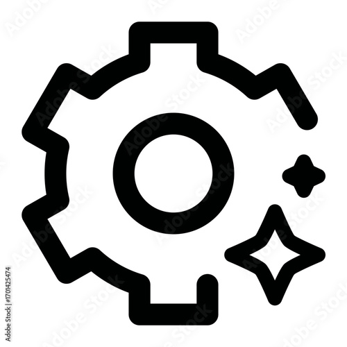 Settings icon. gear, configuration, tools, options, adjustment, control, preferences, system, interface. Vector Icon Illustration