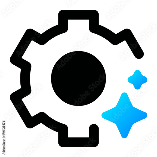 Settings icon. gear, configuration, tools, options, adjustment, control, preferences, system, interface. Vector Icon Illustration