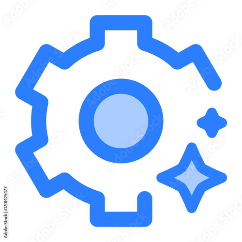 Settings icon. gear, configuration, tools, options, adjustment, control, preferences, system, interface. Vector Icon Illustration