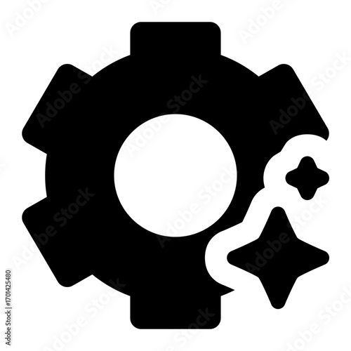Settings icon. gear, configuration, tools, options, adjustment, control, preferences, system, interface. Vector Icon Illustration