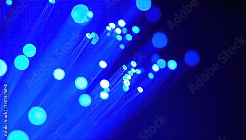 Luminous Blue Fiber Optics Abstract Background