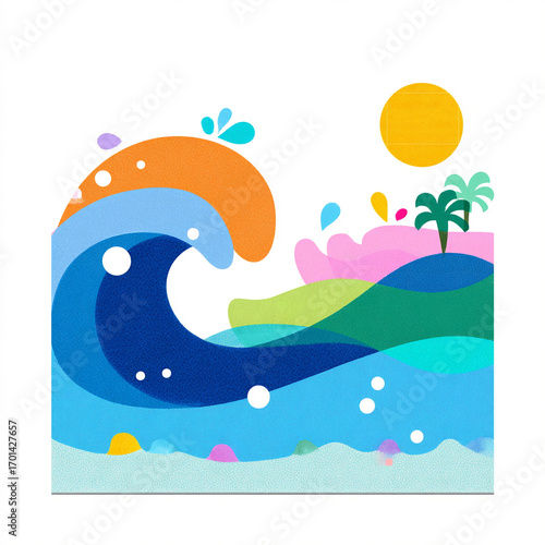 Tide - A blue wave with orange foam