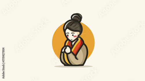 Female figure in traditional attire