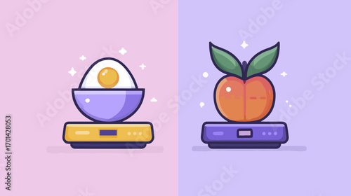 Food weighing illustration