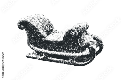 Christmas Sleigh Transparent Image. Vector hand drawn illustration
