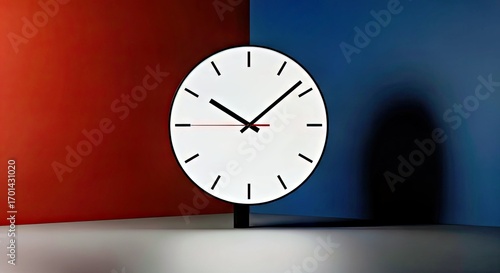 Wallpaper Mural Abstract Wall Clock Mockup with a Blank Face on a Wall in a Geometric Studio Torontodigital.ca