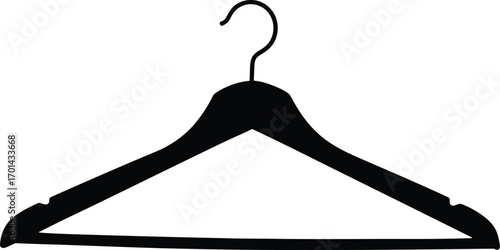 Minimalist black clothes hanger isolated on white studio shot vector