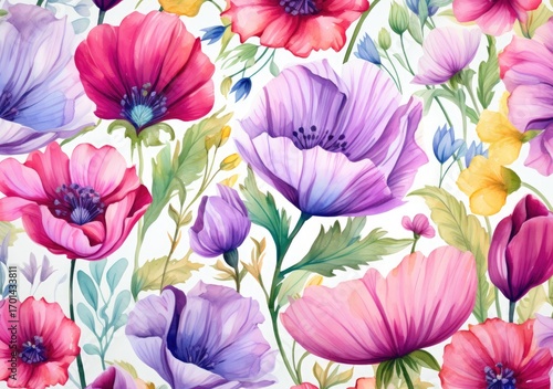 Wallpaper Mural Beautiful luxury floral background with beautiful wild and garden flowers. For the design of cards, invitations, congratulations. Torontodigital.ca