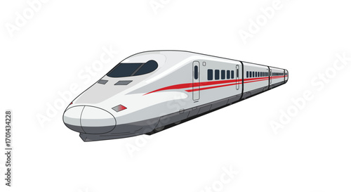 modern high speed train with sleek design and red stripe