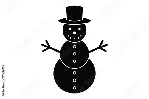 toy snowman silhouette vector art icon