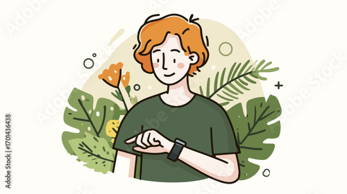 Person checking time on wristwatch