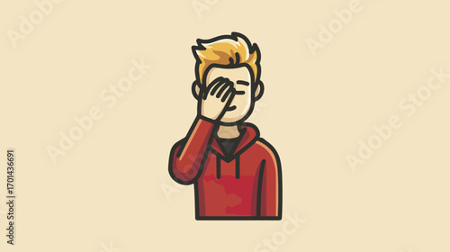Person covering face with hands