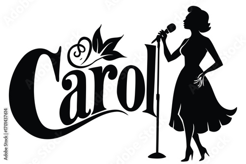 carol singer silhouette vector art icon