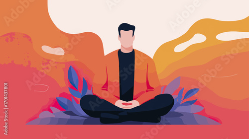 Person meditating in relaxed setting