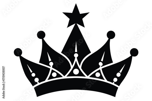 christmas crown silhouette vector art icon