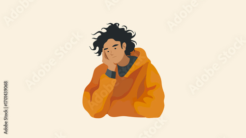 Person with downcast expression