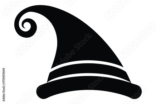 elf hat silhouette vector art icon