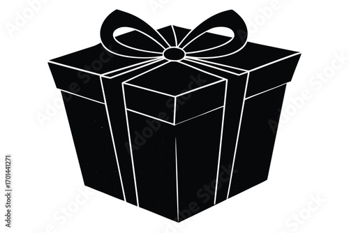 gift wrap box silhouette vector art icon