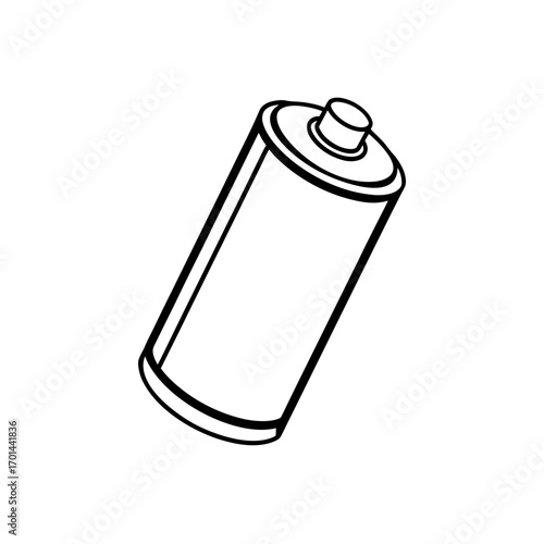 Illustration of a single battery on transparent background