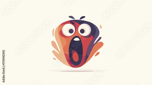 Surprised cartoon face with dynamic colors