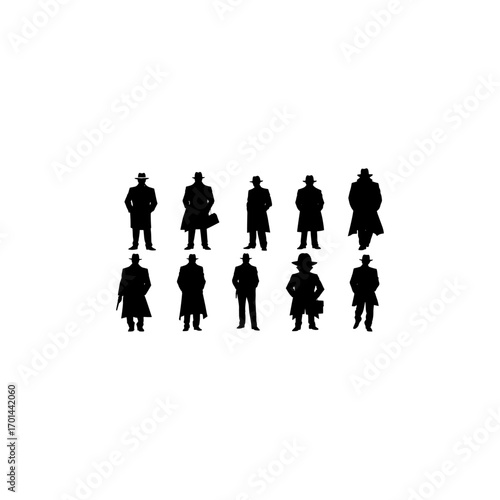 Mafia silhouette vector set 