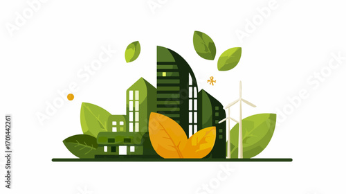 Sustainable cityscape illustration