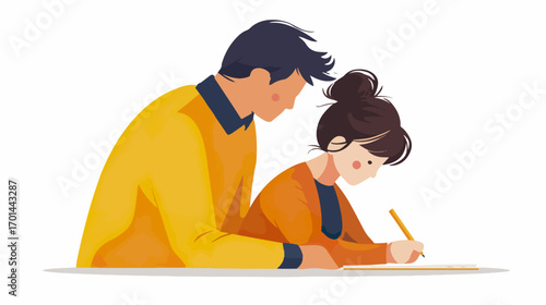 Two people studying together