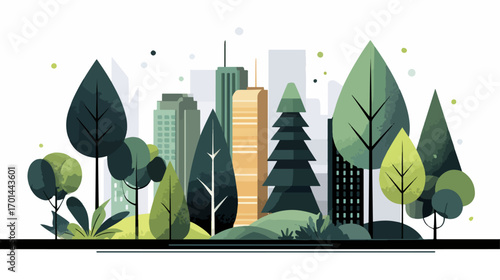 Urban parkland illustration