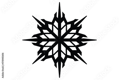icicle snowflake silhouette vector art icon