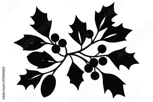 mistletoe silhouette vector art icon