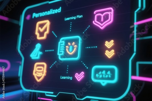 Interactive neon learning interface design concept