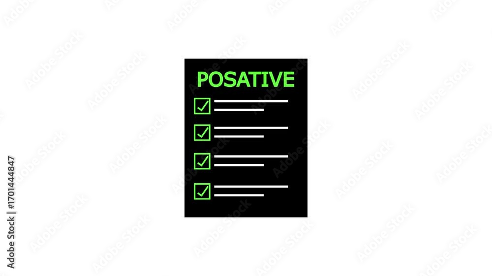 Positive result checklist animation. Sheet on Square Checklist ...